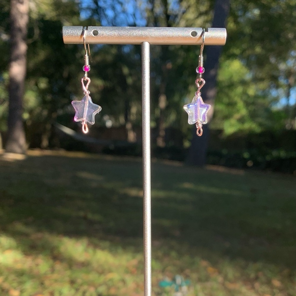 These earrings are clear stars